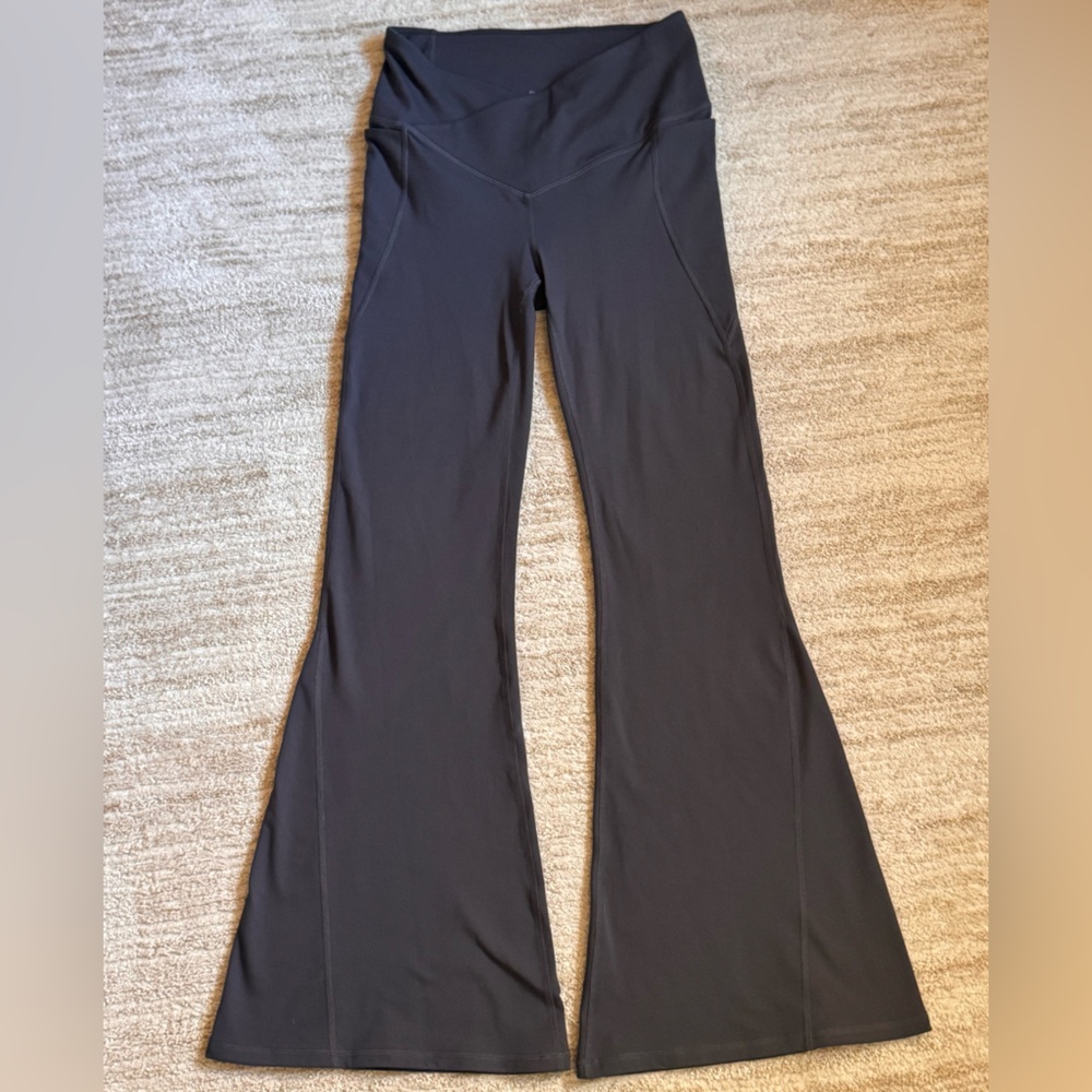 Fabletics Pureluxe High-Waisted Crossover Flare - Size Small / Short - Midnight